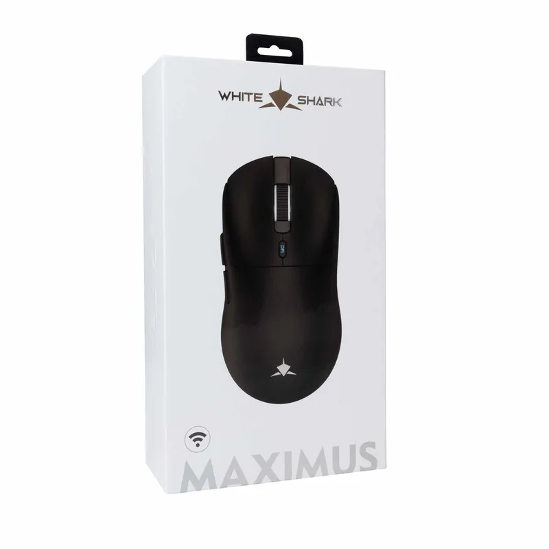 White Shark Premium MAXIMUS Trådlös Spelmus 6D 26.000dpi Svart - 9450806