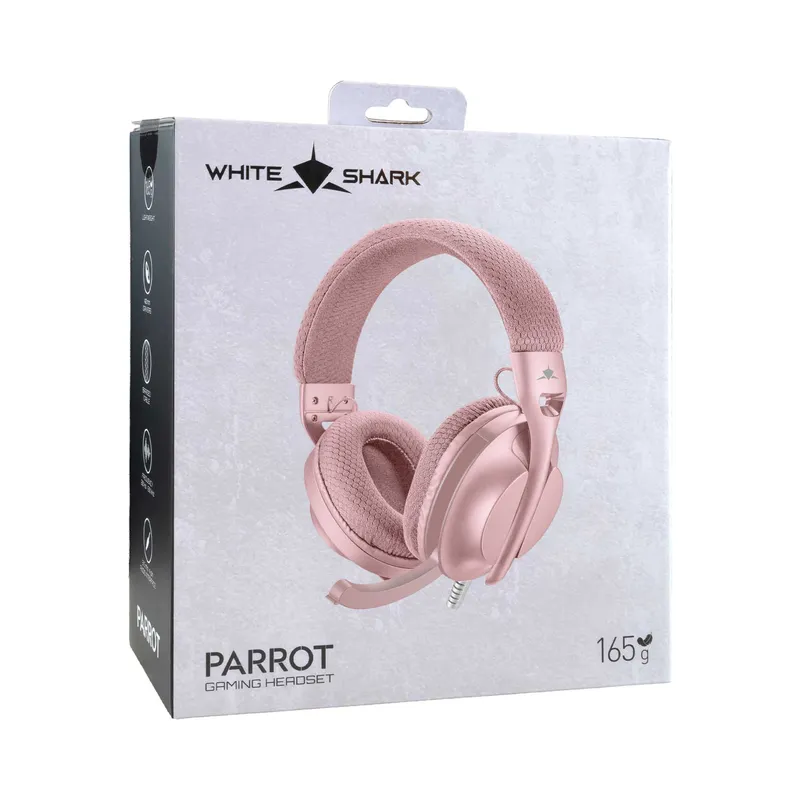 White Shark PARROT On-Ear Spelheadset Rosa - 9450504