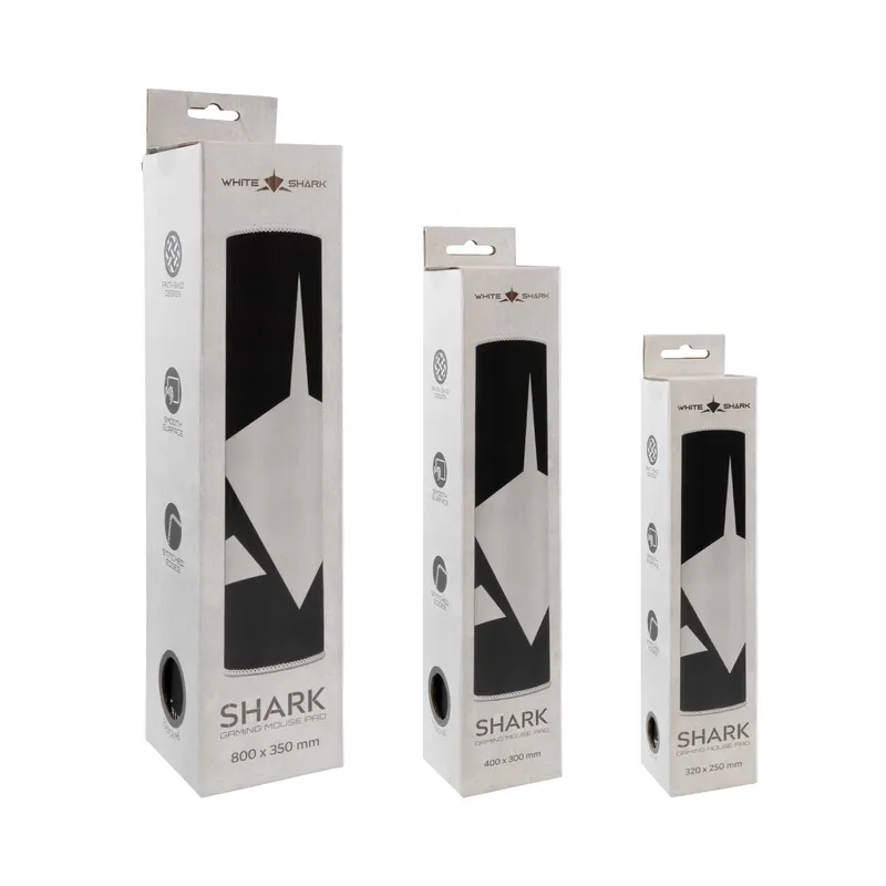 White Shark SHARK M Spelmusmatta 320x250mm Svart/Vit - 2053975