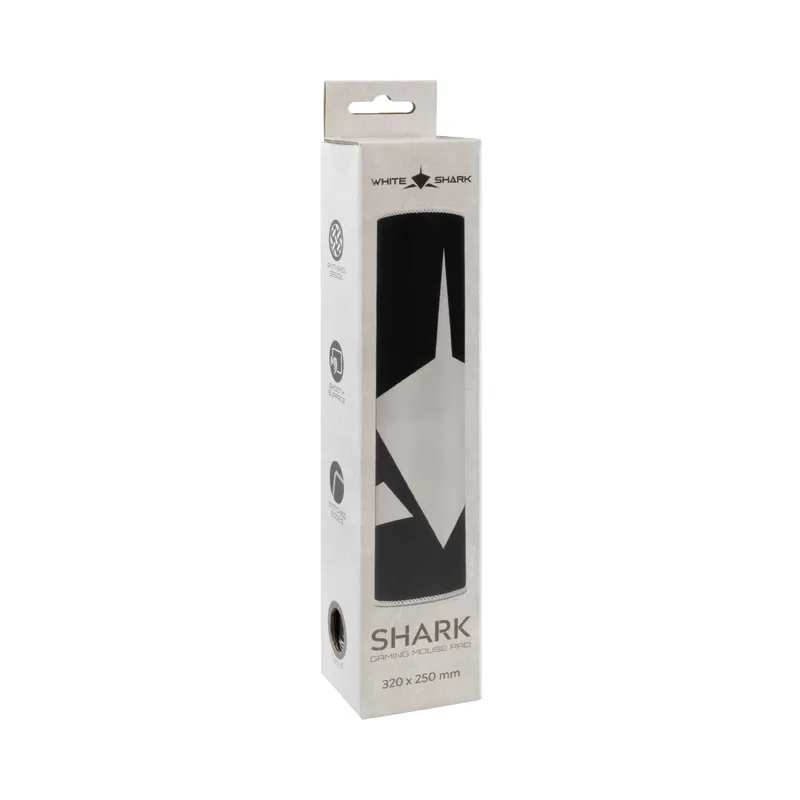 White Shark SHARK M Spelmusmatta 320x250mm Svart/Vit - 2053975