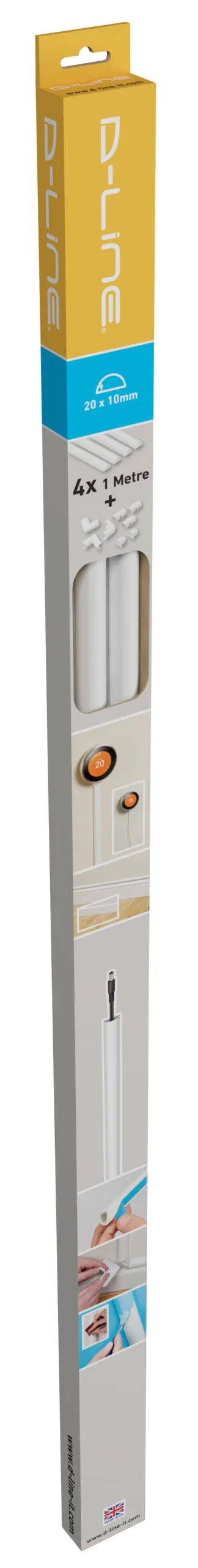 Vivanco Kabeldöljare, D-profil 20/10mm 4x1m + 8 adapt. - 2861011