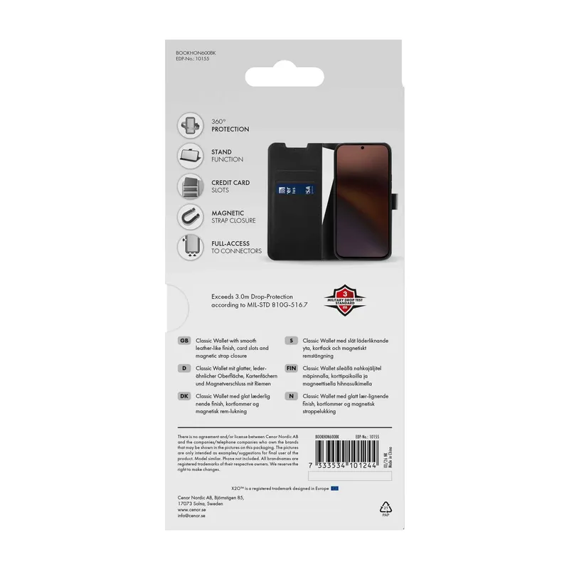 X2O Classic Wallet Plånboksfodral Honor 600 Svart - 3410155