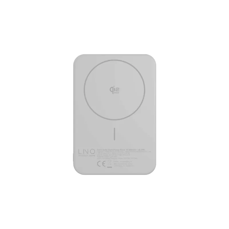 LINQ Magnetisk Trådlös QI2.2 Power Bank 25W/10.000mAh Silver - 7462339