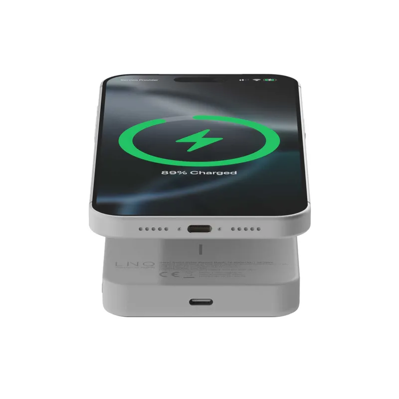LINQ Magnetisk Trådlös QI2.2 Power Bank 25W/10.000mAh Silver - 7462339