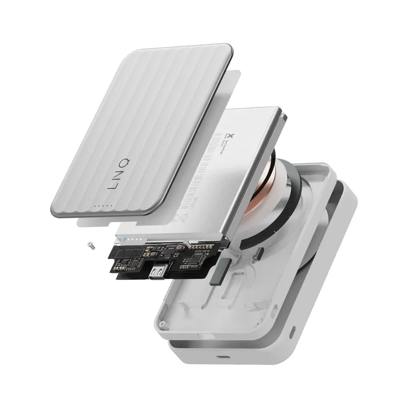 LINQ Magnetisk Trådlös QI2.2 Power Bank 25W/10.000mAh Silver - 7462339
