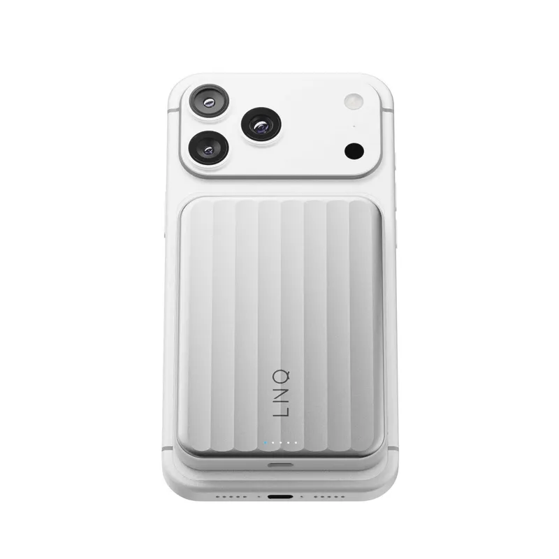 LINQ Magnetisk Trådlös QI2.2 Power Bank 25W/5.000mAh Silver - 7462338