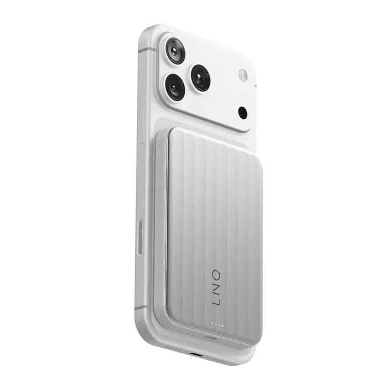 LINQ Magnetisk Trådlös QI2.2 Power Bank 25W/5.000mAh Silver - 7462338