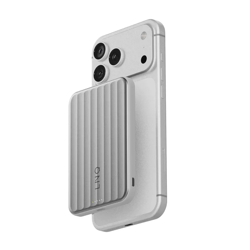 LINQ Magnetisk Trådlös QI2.2 Power Bank 25W/5.000mAh Silver - 7462338