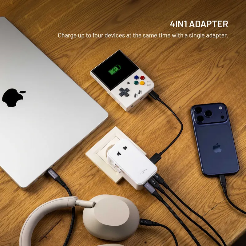 FIXED Reseladdare USB-C/-A 70W EU/Storbritannien/USA/Australien Vit - 8019468