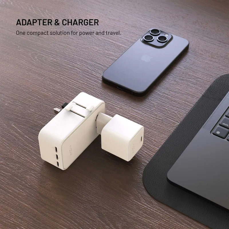 FIXED Reseladdare USB-C/-A 70W EU/Storbritannien/USA/Australien Vit - 8019468