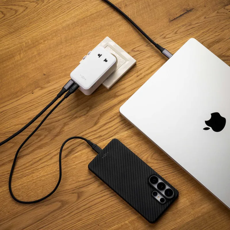 FIXED Reseladdare USB-C/-A 70W EU/Storbritannien/USA/Australien Vit - 8019468