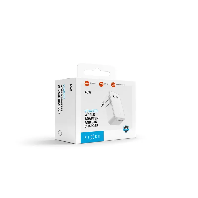 FIXED Reseladdare USB-C/-A 70W EU/Storbritannien/USA/Australien Vit - 8019468