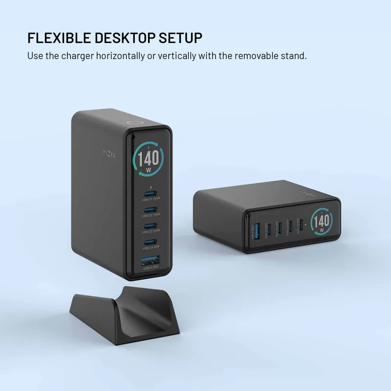 FIXED Super Snabb GaN Desktop Laddare 140W 4xUSB-C/USB-A - 8019458