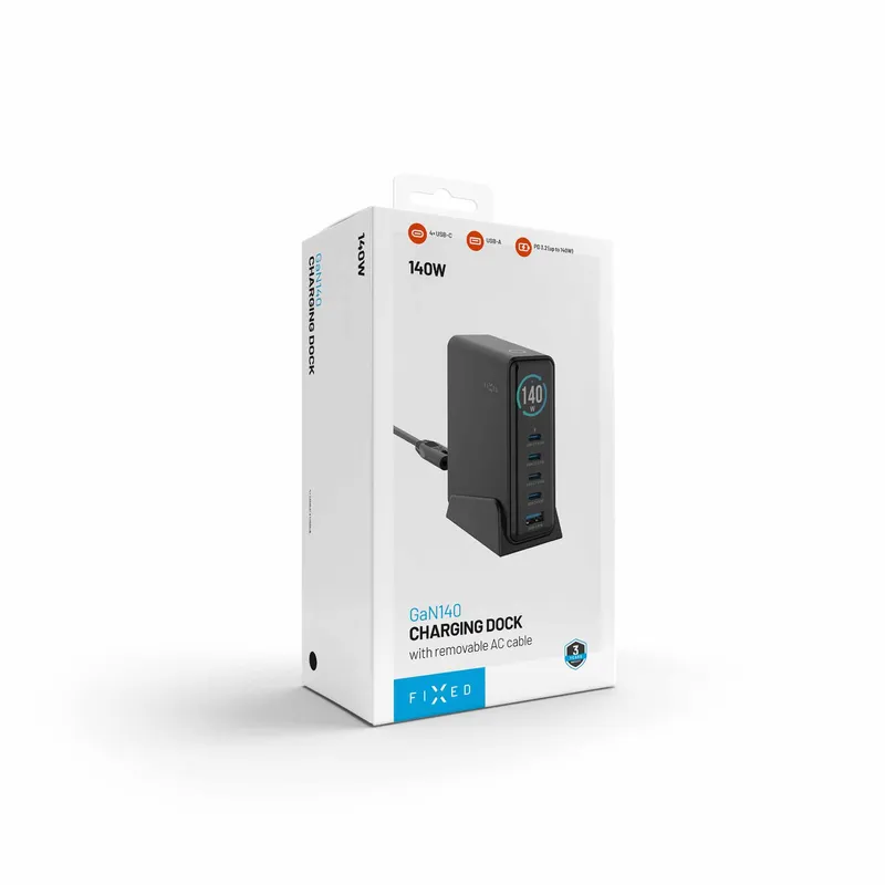 FIXED Super Snabb GaN Desktop Laddare 140W 4xUSB-C/USB-A - 8019458
