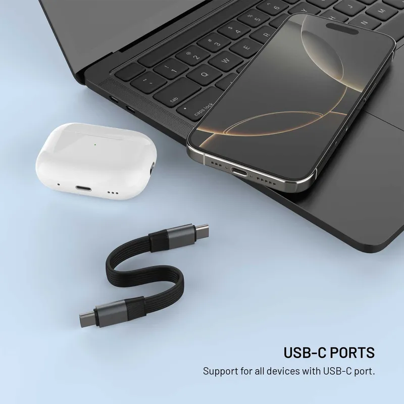 FIXED Clip USB 3.2 Gen2 240W USB-C/C 10Gpbs kabel Svart - 8019456