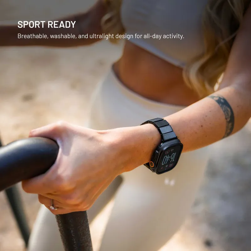 FIXED Resinarmband för Apple Watch 44/45/46/49mm Kolsvart - 8019106