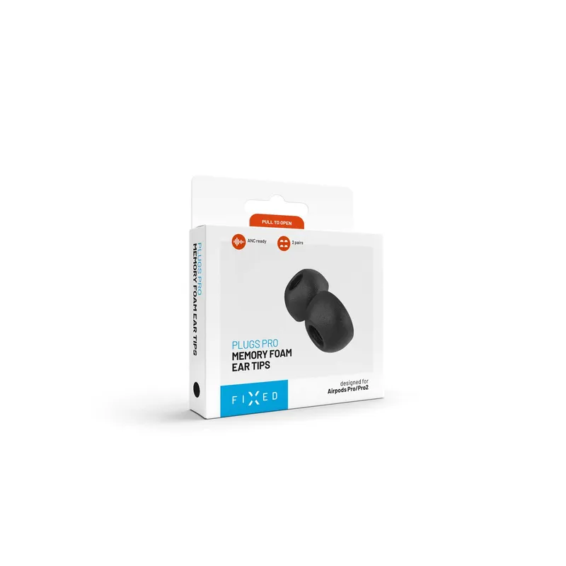 FIXED Minnesskum Örontoppar för Apple AirPods Pro/Pro 2 2 Par XS Svart - 8017281