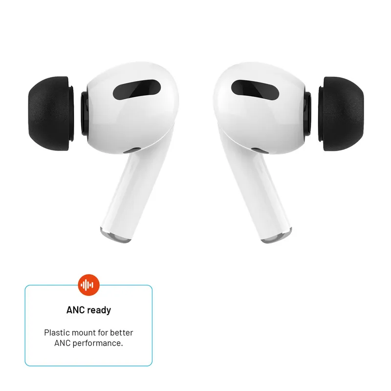 FIXED Minnesskum Örontoppar för Apple AirPods Pro/Pro 2 2 Par S Svart - 8017282