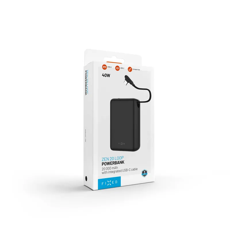 FIXED Zen20 Loop USB-C PD 40W 20.000mAh Power Bank Svart - 8019280