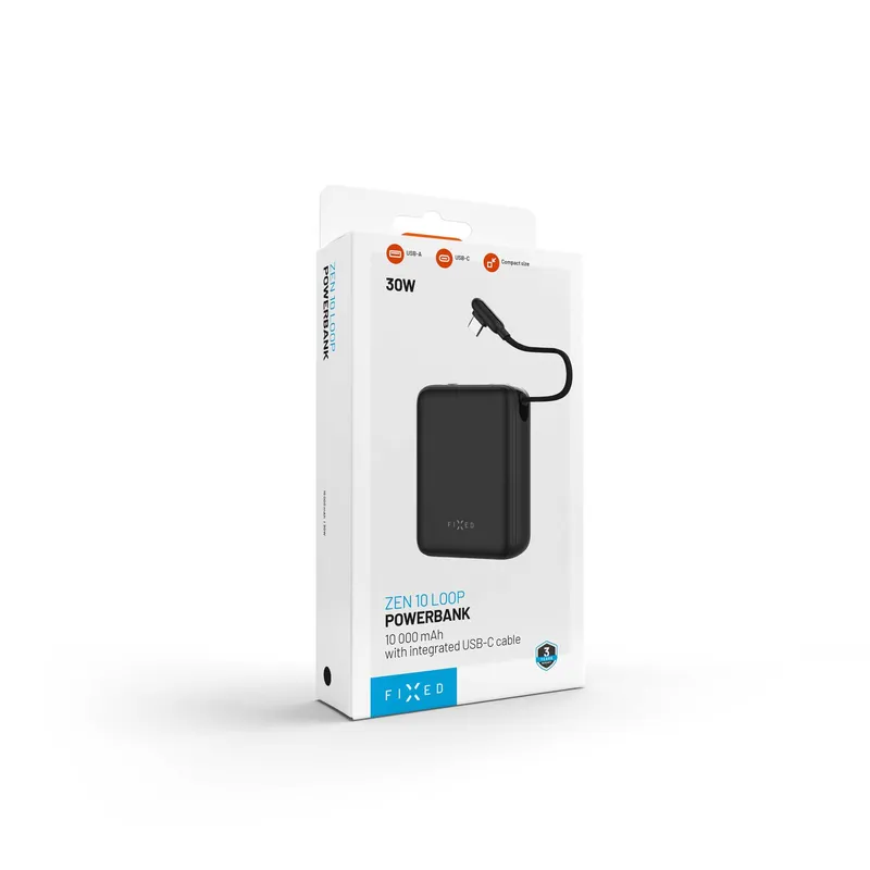 FIXED Zen10 Loop USB-C PD 30W 10.000mAh Power Bank Svart - 8019279