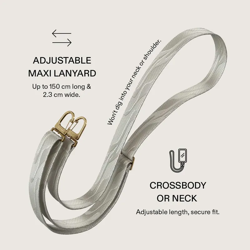 Burga Maxi Lanyard - Justerbart Telefonband 1.5m Grå - 4167205