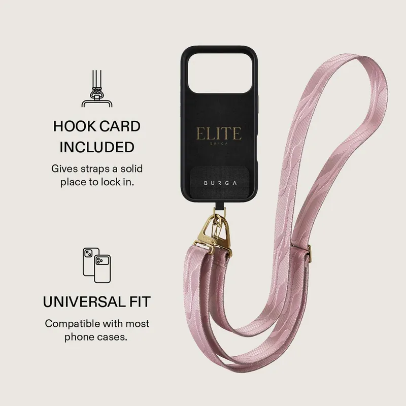 Burga Maxi Lanyard - Justerbart Telefonband 1.5m Rosa - 4167204