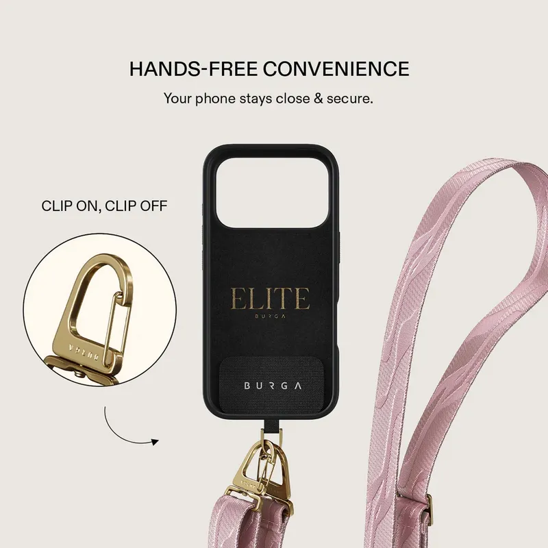 Burga Maxi Lanyard - Justerbart Telefonband 1.5m Rosa - 4167204
