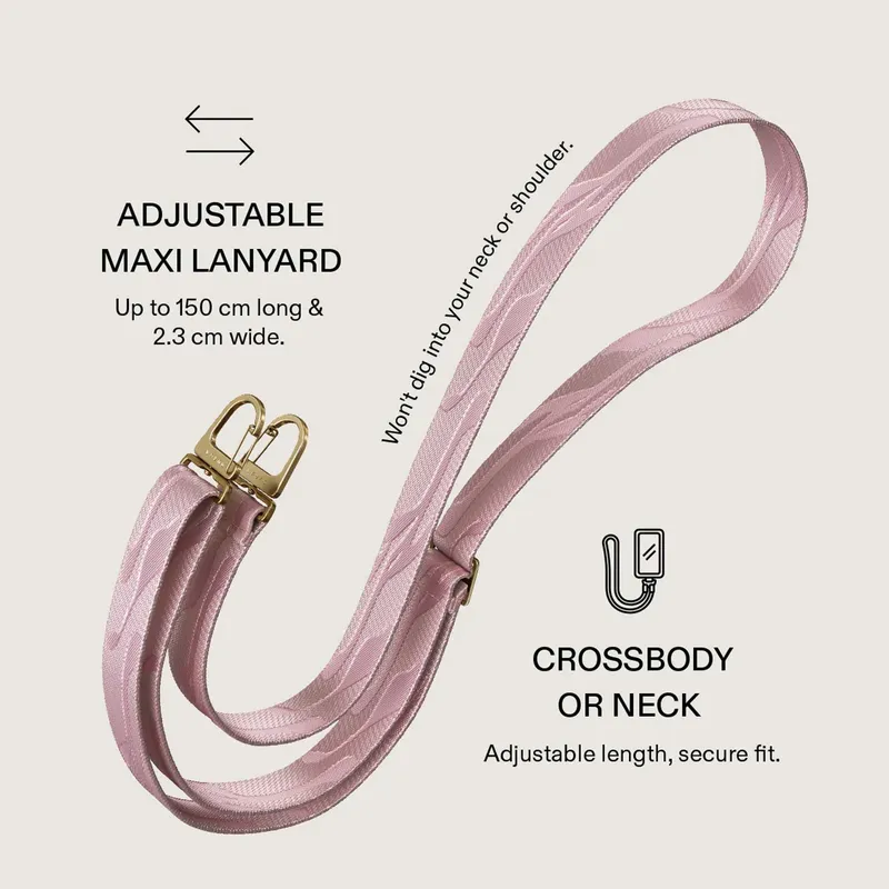 Burga Maxi Lanyard - Justerbart Telefonband 1.5m Rosa - 4167204