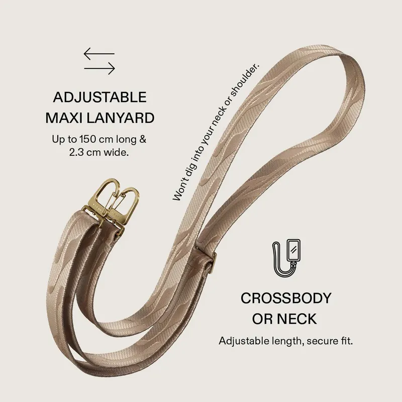 Burga Maxi Lanyard - Justerbart Telefonband 1.5m Brun - 4167202