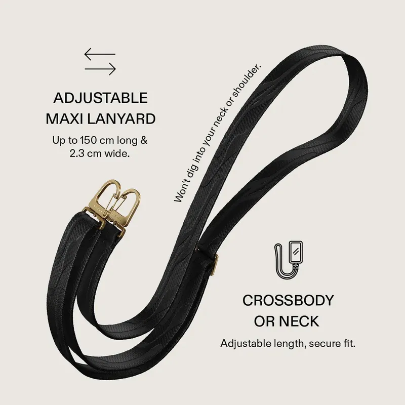 Burga Maxi Lanyard - Justerbart Telefonband 1.5m Svart - 4167201