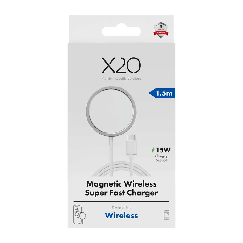 X2O 15W trådlös laddningskabel 1.5m vit - 3401055