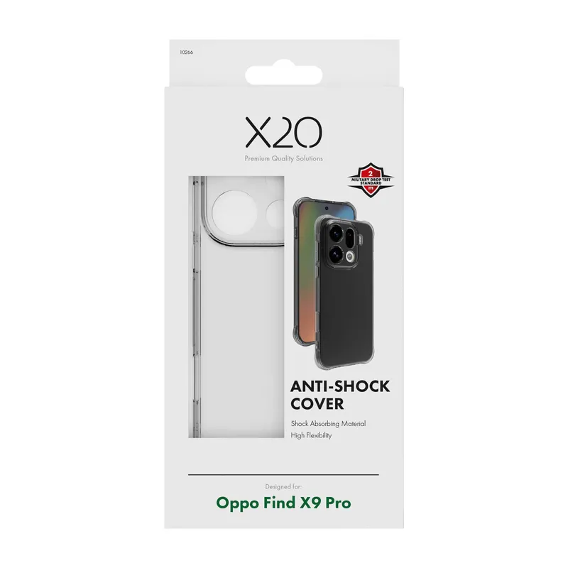 X2O Anti-Shock Skal Oppo Find X9 Pro Transparent - 3410266
