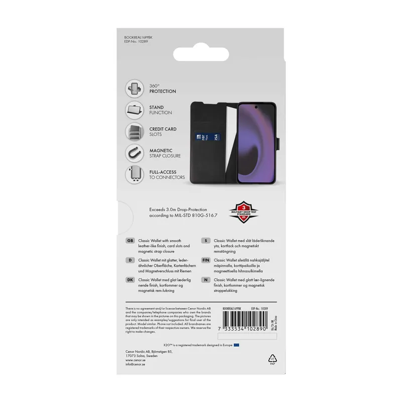 X2O Classic Wallet Plånboksfodral Realme 16 Pro+ Svart - 3410289