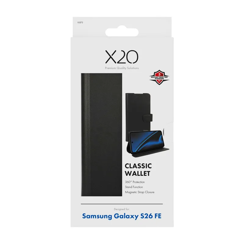 X2O Classic Wallet Plånboksfodral Samsung Galaxy S26 FE Svart - 3410372