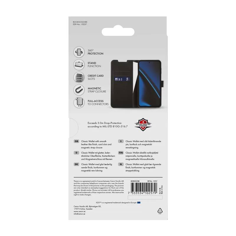 X2O Classic Wallet Plånboksfodral Samsung Galaxy S25 Svart - 3410257
