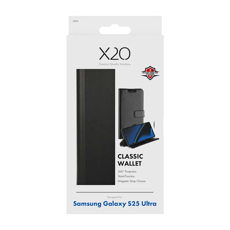 X2O Classic Wallet Plånboksfodral Samsung Galaxy S25 Ultra Svart - 3410255