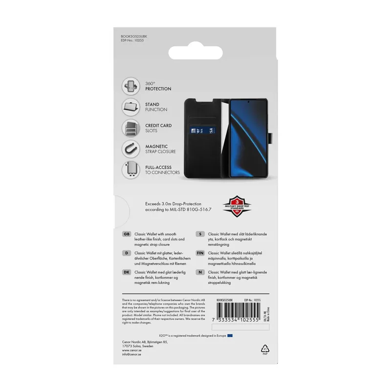 X2O Classic Wallet Plånboksfodral Samsung Galaxy S25 Ultra Svart - 3410255