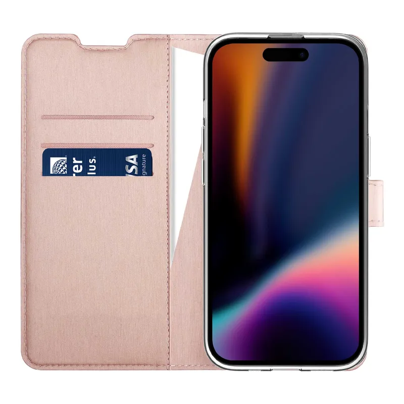 X2O Classic Wallet Plånboksfodral Apple iPhone 15/14/13 Rose Gold - 3410254