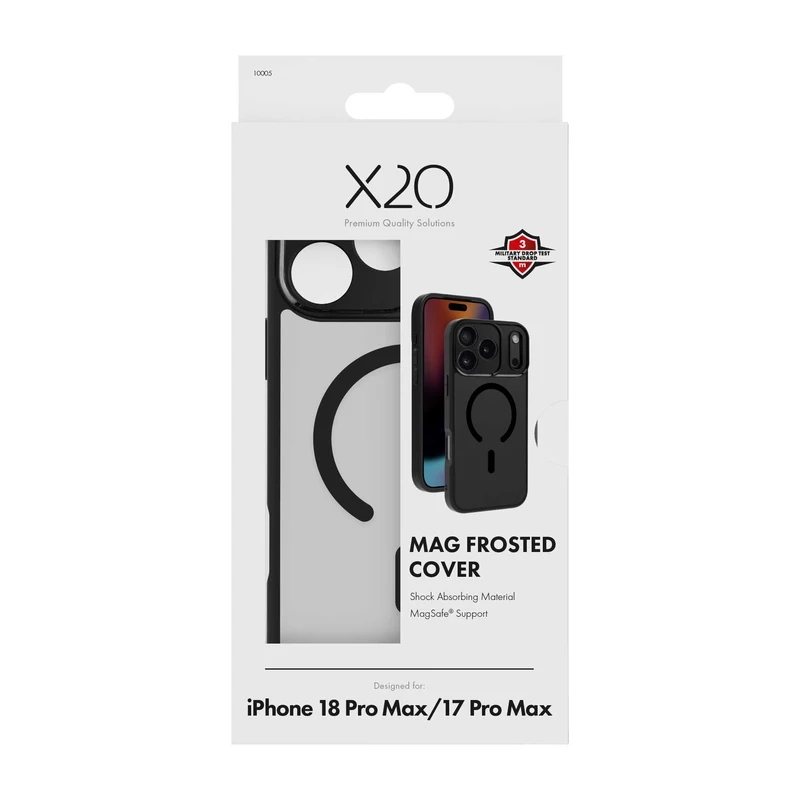 X2O Mag Frosted Skal Apple iPhone 18 Pro Max/17 Pro Max Frost/Svart - 3410005