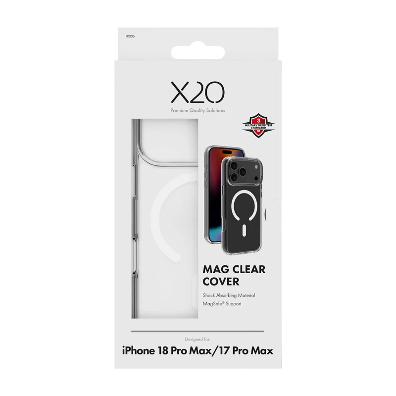 X2O Mag Clear Skal Apple iPhone 18 Pro Max/17 Pro Max Transparent - 3410006