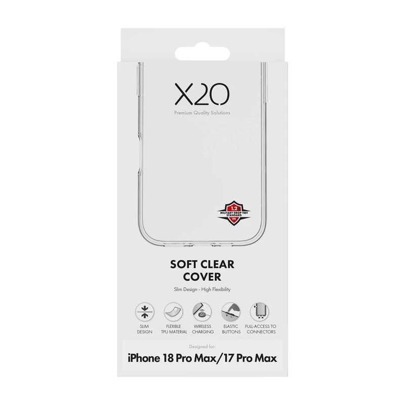 X2O Clear Soft Skal Apple iPhone 18 Pro Max/17 Pro Max Transparent - 3410007