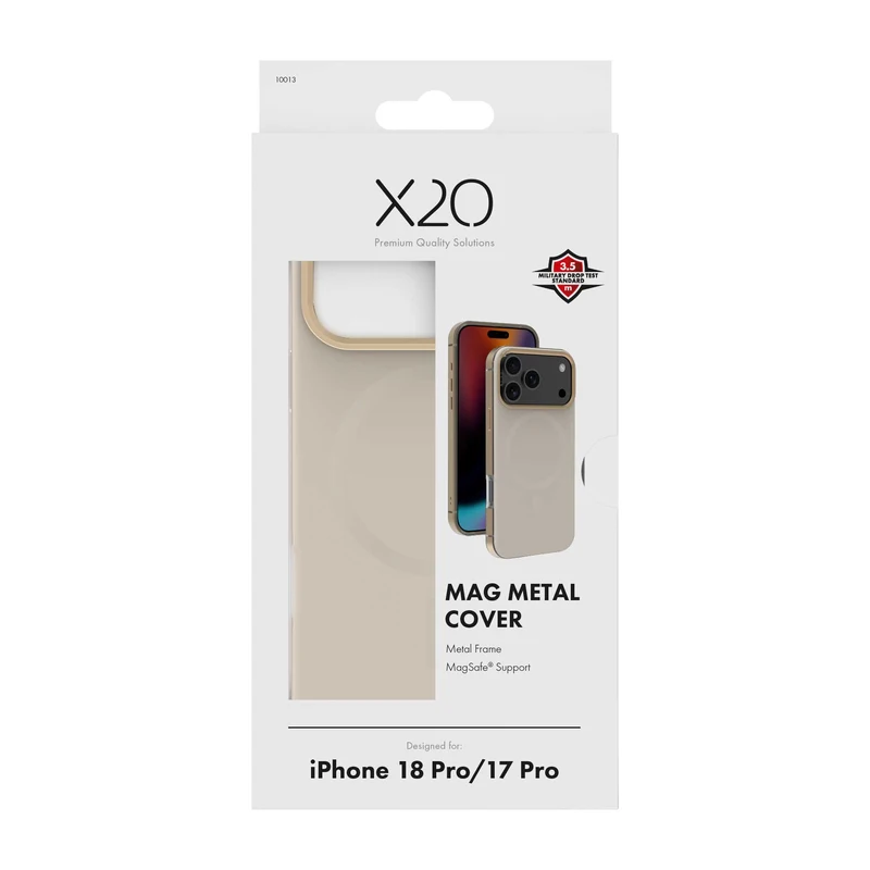X2O Mag Metal Skal Apple iPhone 18 Pro/17 Pro Beige/Gold - 3410013