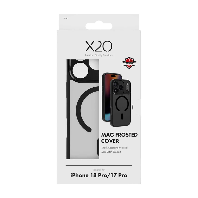 X2O Mag Frosted Skal Apple iPhone 18 Pro/17 Pro Frost/Svart - 3410014