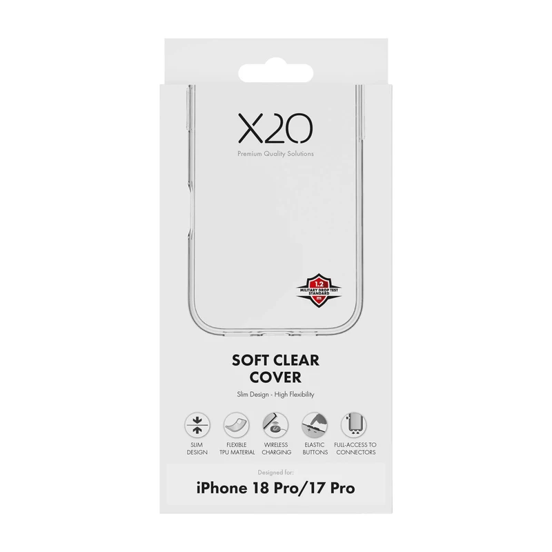 X2O Clear Soft Skal Apple iPhone 18 Pro/17 Pro Transparent - 3410016