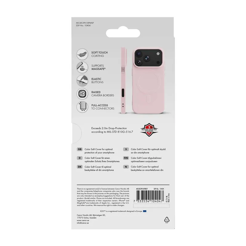 X2O Mag Color Skal Apple iPhone 18 Pro Max/17 Pro Max Ljusrosa - 3410404