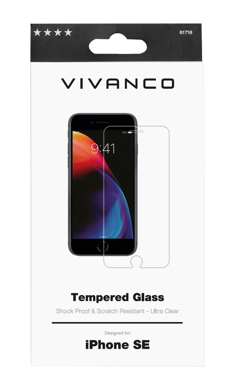 Vivanco Skyddsglas 9H iPhone SE/8/7/6 - 2861718