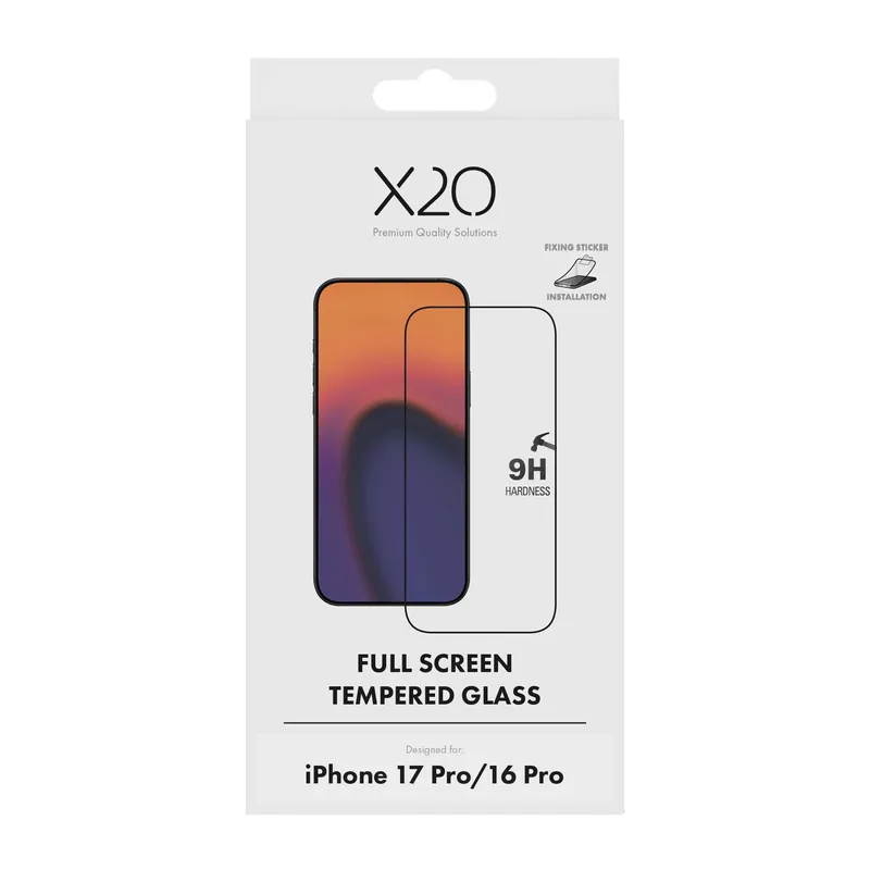X2O Full Screen Skärmskyddsglas Apple iPhone 18 Pro/17 Pro/16 Pro - 3410339