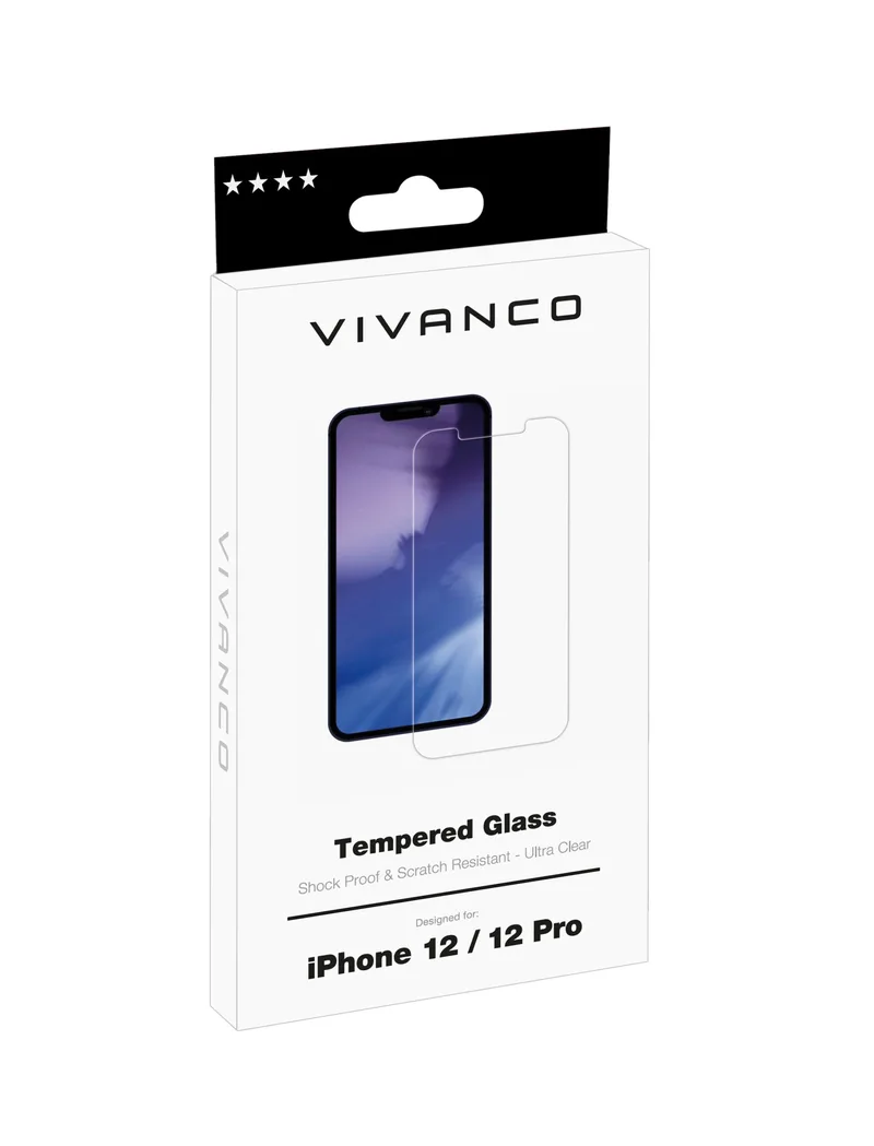 Vivanco Skyddsglas 9H iPhone 12 / 12 Pro - 2862136