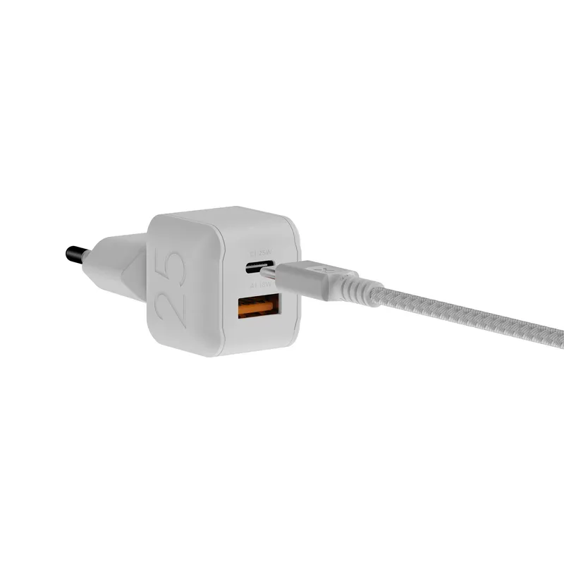 Xtorm 25W GaN3 NextGen Hemladdare USB-C/A GRS Vit - 9510370
