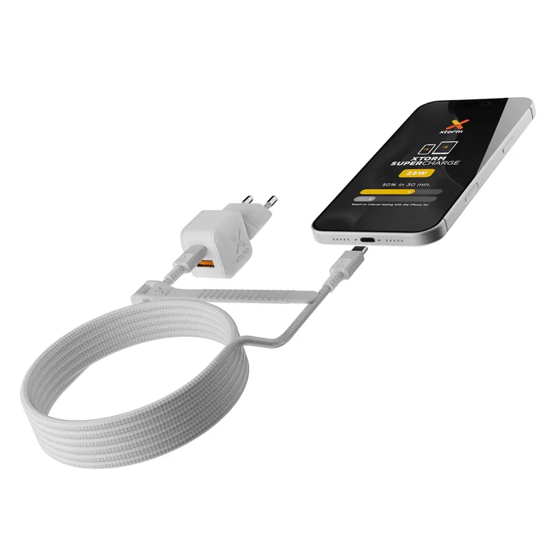 Xtorm 25W GaN3 NextGen Hemladdare USB-C/A GRS Vit - 9510370